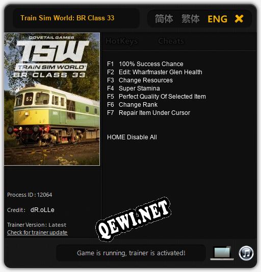 Train Sim World: BR Class 33: ТРЕЙНЕР И ЧИТЫ (V1.0.76)