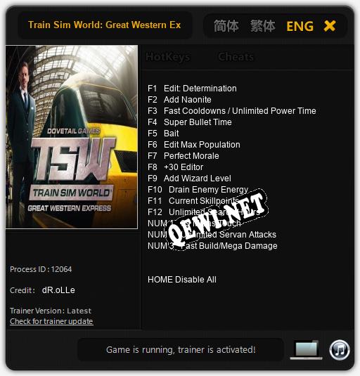 Train Sim World: Great Western Express: Трейнер +15 [v1.8]