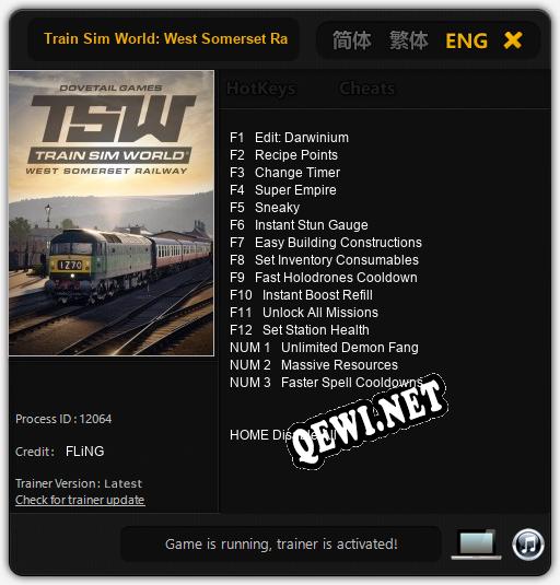 Train Sim World: West Somerset Railway: ТРЕЙНЕР И ЧИТЫ (V1.0.1)