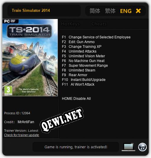 Train Simulator 2014: Читы, Трейнер +11 [MrAntiFan]