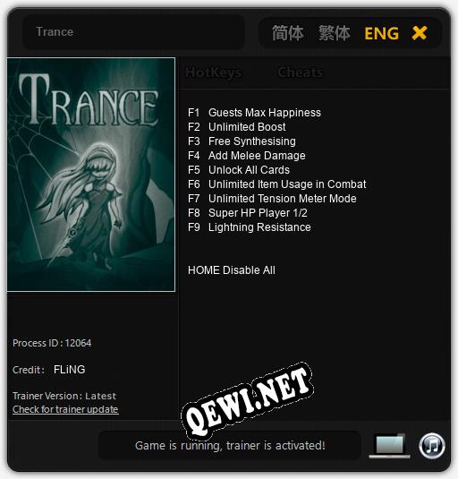 Trance: Трейнер +9 [v1.4]