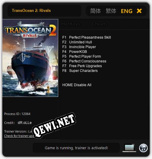 TransOcean 2: Rivals: Читы, Трейнер +8 [dR.oLLe]