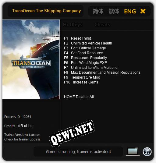 TransOcean The Shipping Company: Трейнер +10 [v1.6]