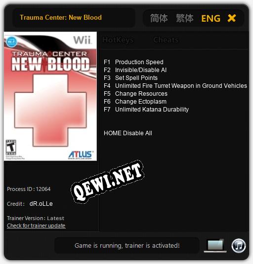 Trauma Center: New Blood: Трейнер +7 [v1.4]