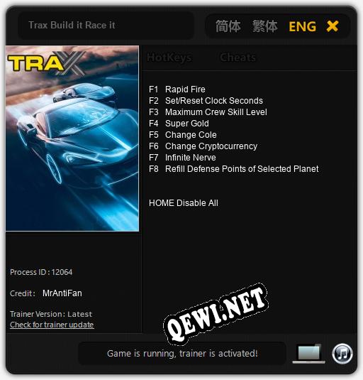 Trax Build it Race it: Трейнер +8 [v1.5]