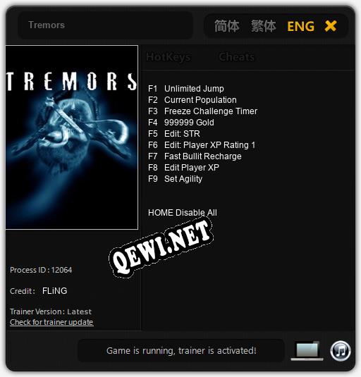 Tremors: ТРЕЙНЕР И ЧИТЫ (V1.0.98)