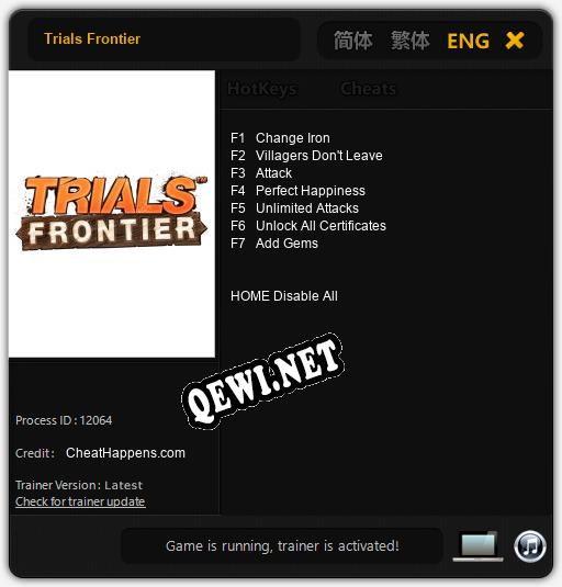 Trials Frontier: Трейнер +7 [v1.7]