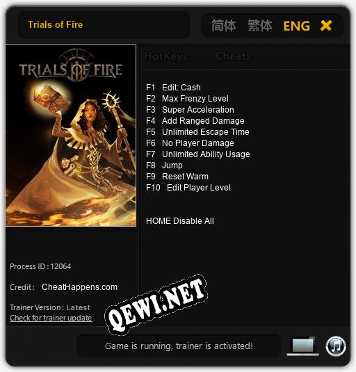 Трейнер для Trials of Fire [v1.0.9]