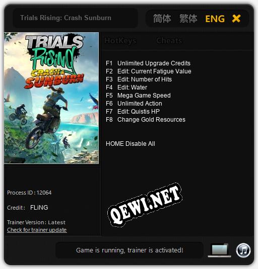 Трейнер для Trials Rising: Crash Sunburn [v1.0.3]