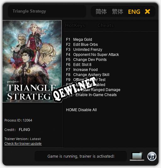 Triangle Strategy: Трейнер +12 [v1.1]