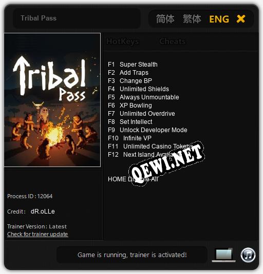 Трейнер для Tribal Pass [v1.0.8]