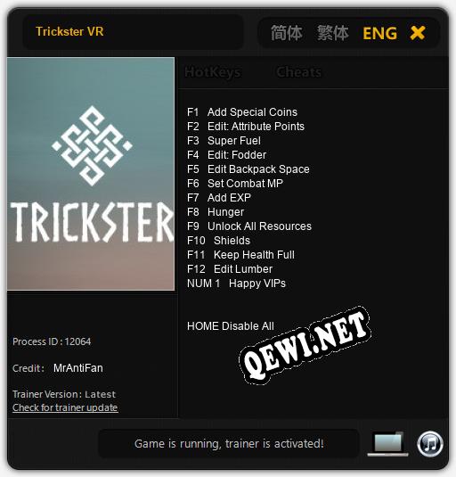 Trickster VR: ТРЕЙНЕР И ЧИТЫ (V1.0.79)