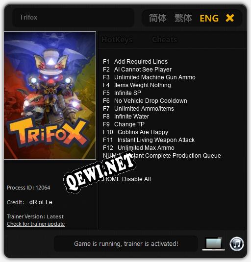 Trifox: ТРЕЙНЕР И ЧИТЫ (V1.0.79)