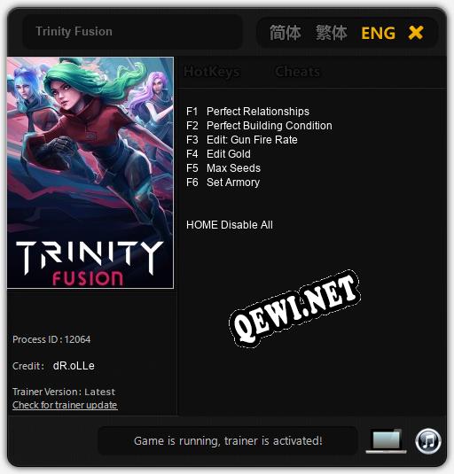 Trinity Fusion: ТРЕЙНЕР И ЧИТЫ (V1.0.7)
