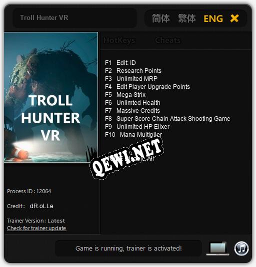 Troll Hunter VR: Читы, Трейнер +10 [dR.oLLe]