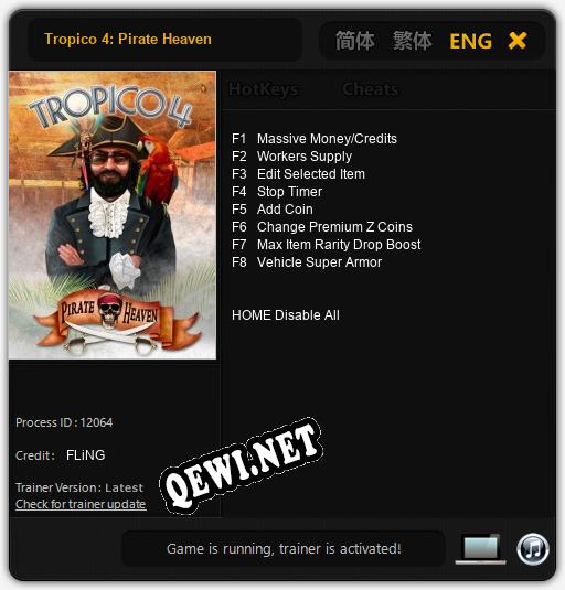 Tropico 4: Pirate Heaven: ТРЕЙНЕР И ЧИТЫ (V1.0.66)