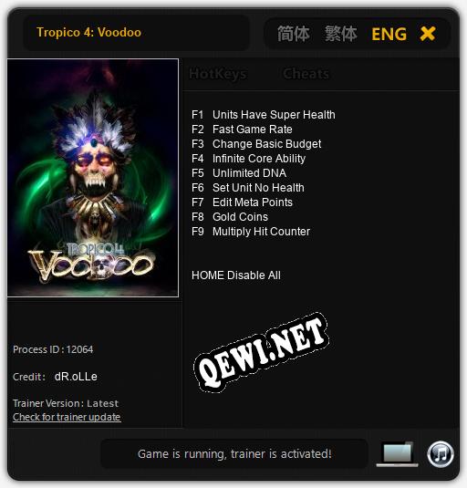 Tropico 4: Voodoo: ТРЕЙНЕР И ЧИТЫ (V1.0.79)