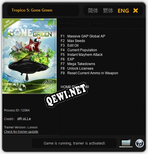 Tropico 5: Gone Green: Трейнер +9 [v1.3]