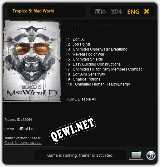 Tropico 5: Mad World: ТРЕЙНЕР И ЧИТЫ (V1.0.25)
