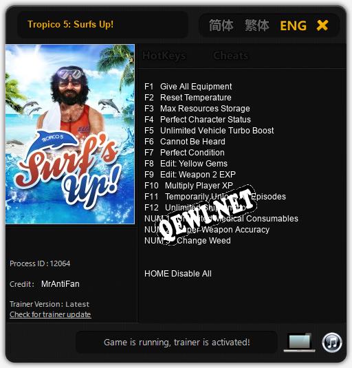 Tropico 5: Surfs Up!: ТРЕЙНЕР И ЧИТЫ (V1.0.96)