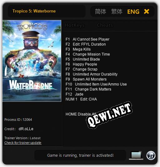 Tropico 5: Waterborne: ТРЕЙНЕР И ЧИТЫ (V1.0.73)