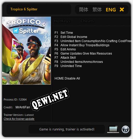 Tropico 6 Spitter: Читы, Трейнер +9 [MrAntiFan]