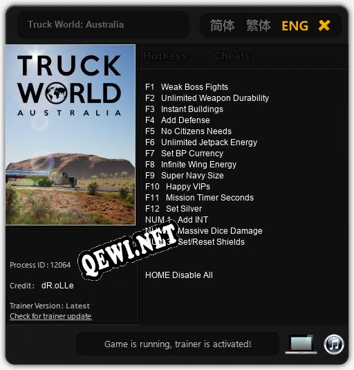 Truck World: Australia: ТРЕЙНЕР И ЧИТЫ (V1.0.83)