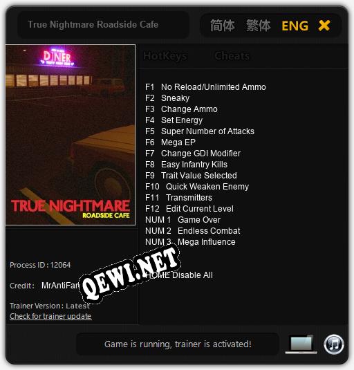 Трейнер для True Nightmare Roadside Cafe [v1.0.5]