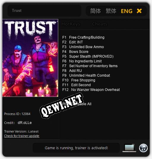 Trust: Читы, Трейнер +12 [dR.oLLe]