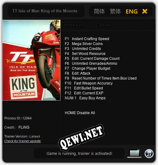Трейнер для TT Isle of Man King of the Mountain [v1.0.9]