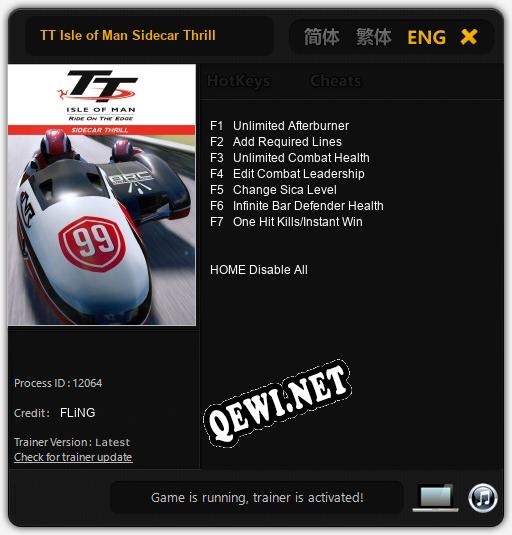 TT Isle of Man Sidecar Thrill: Читы, Трейнер +7 [FLiNG]