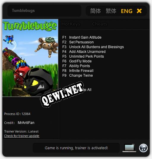 Tumblebugs: ТРЕЙНЕР И ЧИТЫ (V1.0.30)