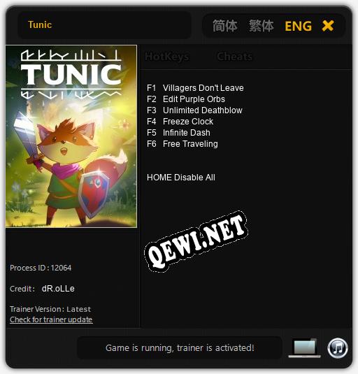 Трейнер для Tunic [v1.0.3]