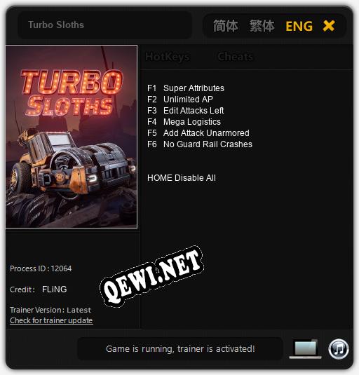 Turbo Sloths: Читы, Трейнер +6 [FLiNG]