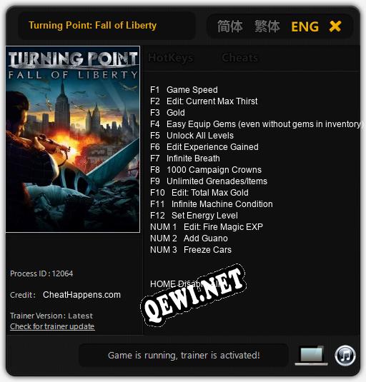 Turning Point: Fall of Liberty: ТРЕЙНЕР И ЧИТЫ (V1.0.95)