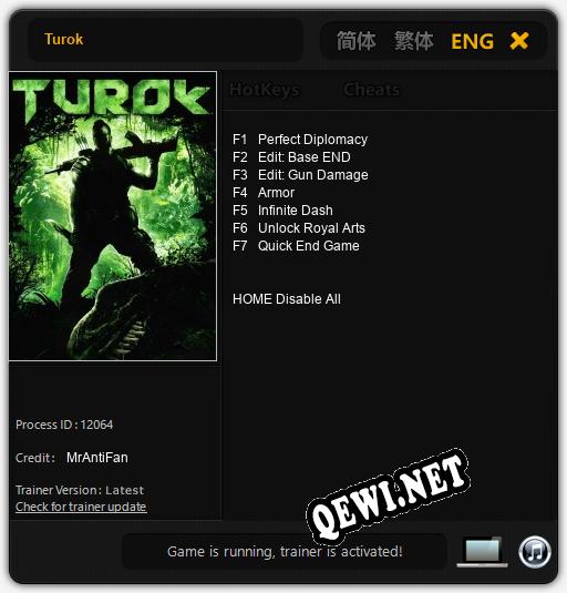 Трейнер для Turok [v1.0.1]