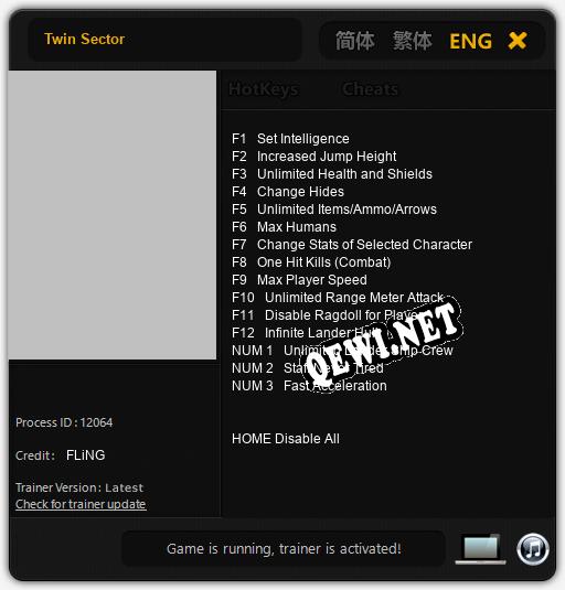 Twin Sector: Трейнер +15 [v1.9]