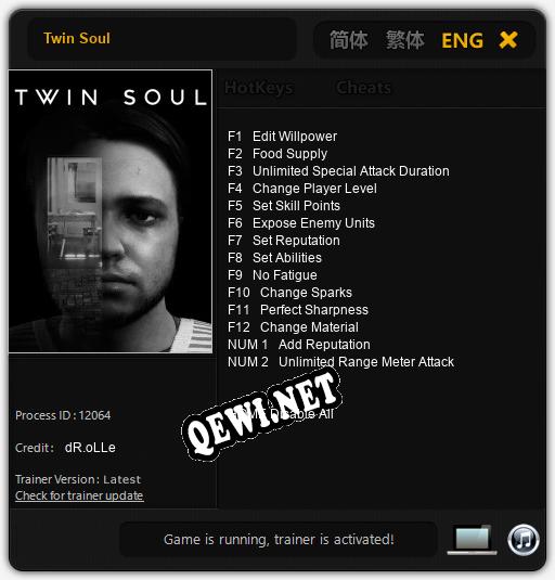 Трейнер для Twin Soul [v1.0.9]