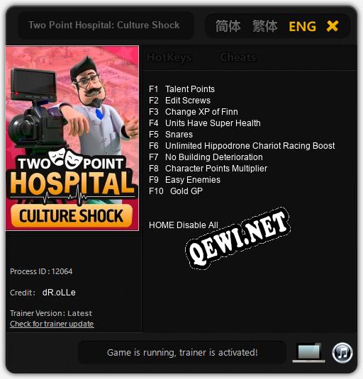 Two Point Hospital: Culture Shock: Трейнер +10 [v1.4]
