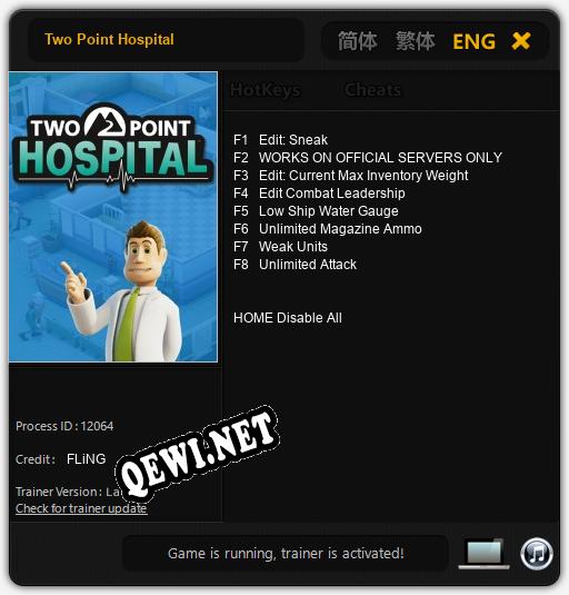 Two Point Hospital: Читы, Трейнер +8 [FLiNG]