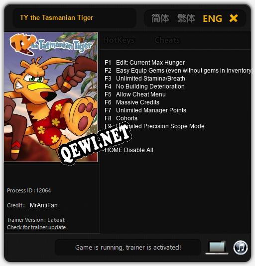 TY the Tasmanian Tiger: Читы, Трейнер +9 [MrAntiFan]