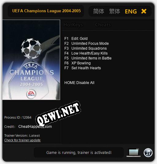 UEFA Champions League 2004-2005: ТРЕЙНЕР И ЧИТЫ (V1.0.15)