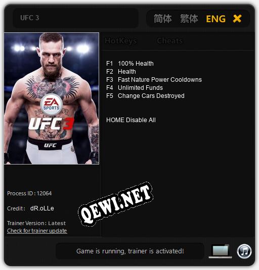 UFC 3: ТРЕЙНЕР И ЧИТЫ (V1.0.42)