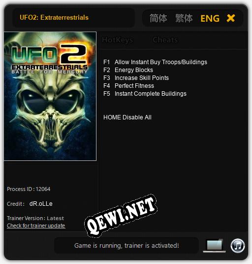 Трейнер для UFO2: Extraterrestrials [v1.0.8]