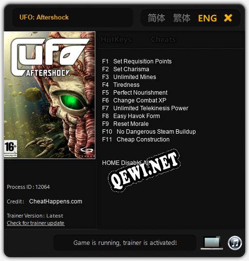 UFO: Aftershock: Читы, Трейнер +11 [CheatHappens.com]