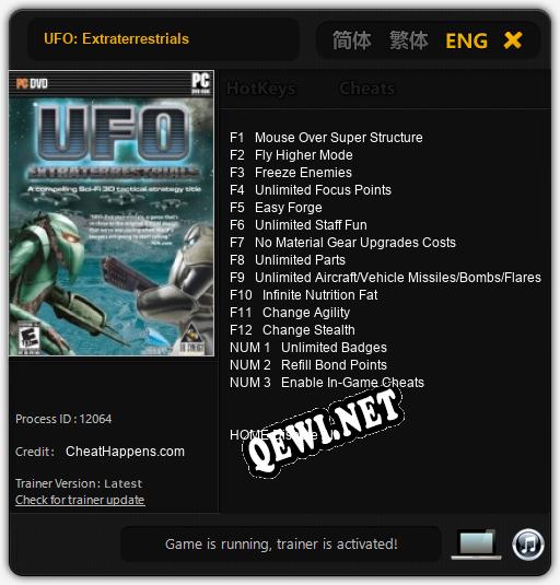 UFO: Extraterrestrials: Читы, Трейнер +15 [CheatHappens.com]