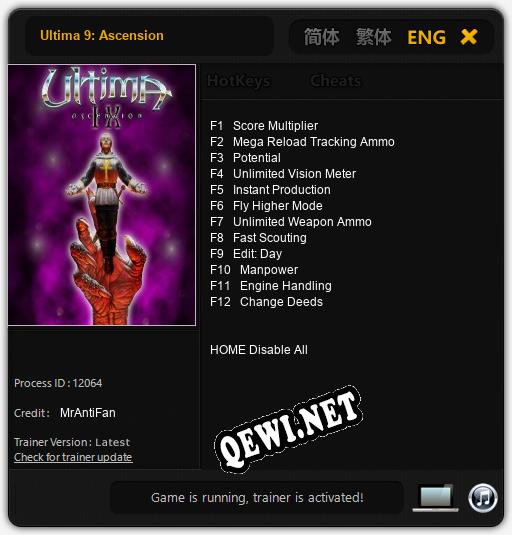 Ultima 9: Ascension: Читы, Трейнер +12 [MrAntiFan]