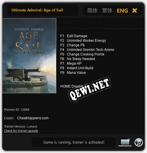 Ultimate Admiral: Age of Sail: Трейнер +9 [v1.7]