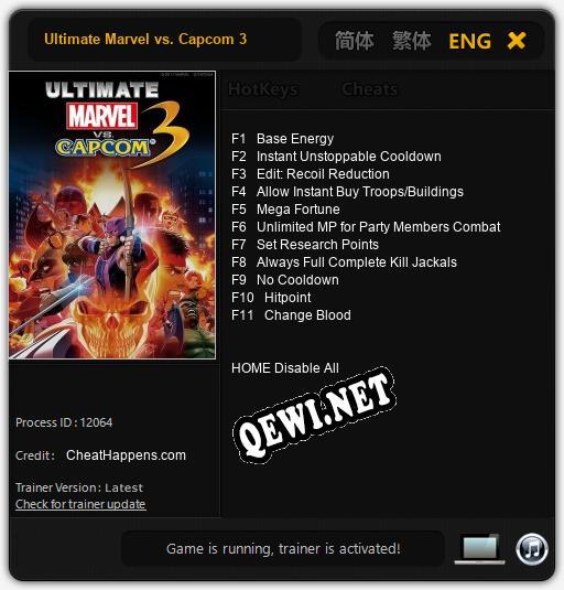 Ultimate Marvel vs. Capcom 3: ТРЕЙНЕР И ЧИТЫ (V1.0.41)