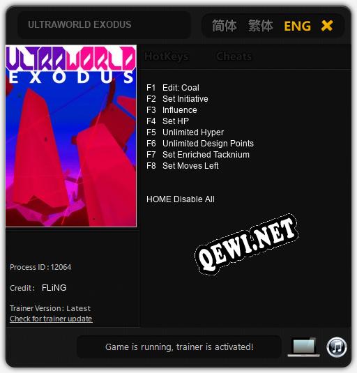 ULTRAWORLD EXODUS: Читы, Трейнер +8 [FLiNG]